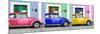 ¡Viva Mexico! Panoramic Collection - Three VW Beetle Cars with Colors Street Wall III-Philippe Hugonnard-Mounted Photographic Print