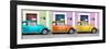 ¡Viva Mexico! Panoramic Collection - Three VW Beetle Cars with Colors Street Wall IV-Philippe Hugonnard-Framed Photographic Print