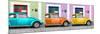 ¡Viva Mexico! Panoramic Collection - Three VW Beetle Cars with Colors Street Wall IV-Philippe Hugonnard-Mounted Photographic Print