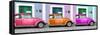 ¡Viva Mexico! Panoramic Collection - Three VW Beetle Cars with Colors Street Wall IX-Philippe Hugonnard-Framed Stretched Canvas