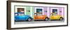 ¡Viva Mexico! Panoramic Collection - Three VW Beetle Cars with Colors Street Wall V-Philippe Hugonnard-Framed Photographic Print