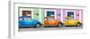 ¡Viva Mexico! Panoramic Collection - Three VW Beetle Cars with Colors Street Wall V-Philippe Hugonnard-Framed Photographic Print