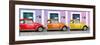 ¡Viva Mexico! Panoramic Collection - Three VW Beetle Cars with Colors Street Wall VII-Philippe Hugonnard-Framed Photographic Print