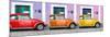 ¡Viva Mexico! Panoramic Collection - Three VW Beetle Cars with Colors Street Wall VII-Philippe Hugonnard-Mounted Photographic Print