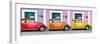 ¡Viva Mexico! Panoramic Collection - Three VW Beetle Cars with Colors Street Wall VII-Philippe Hugonnard-Framed Photographic Print