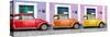 ¡Viva Mexico! Panoramic Collection - Three VW Beetle Cars with Colors Street Wall VII-Philippe Hugonnard-Stretched Canvas