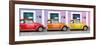 ¡Viva Mexico! Panoramic Collection - Three VW Beetle Cars with Colors Street Wall VII-Philippe Hugonnard-Framed Photographic Print