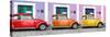 ¡Viva Mexico! Panoramic Collection - Three VW Beetle Cars with Colors Street Wall VII-Philippe Hugonnard-Stretched Canvas