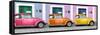 ¡Viva Mexico! Panoramic Collection - Three VW Beetle Cars with Colors Street Wall VIII-Philippe Hugonnard-Framed Stretched Canvas