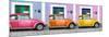 ¡Viva Mexico! Panoramic Collection - Three VW Beetle Cars with Colors Street Wall VIII-Philippe Hugonnard-Mounted Photographic Print