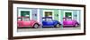 ¡Viva Mexico! Panoramic Collection - Three VW Beetle Cars with Colors Street Wall X-Philippe Hugonnard-Framed Photographic Print