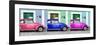 ¡Viva Mexico! Panoramic Collection - Three VW Beetle Cars with Colors Street Wall X-Philippe Hugonnard-Framed Photographic Print
