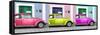 ¡Viva Mexico! Panoramic Collection - Three VW Beetle Cars with Colors Street Wall XII-Philippe Hugonnard-Framed Stretched Canvas