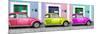 ¡Viva Mexico! Panoramic Collection - Three VW Beetle Cars with Colors Street Wall XII-Philippe Hugonnard-Mounted Photographic Print