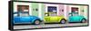¡Viva Mexico! Panoramic Collection - Three VW Beetle Cars with Colors Street Wall XIII-Philippe Hugonnard-Framed Stretched Canvas