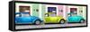 ¡Viva Mexico! Panoramic Collection - Three VW Beetle Cars with Colors Street Wall XIII-Philippe Hugonnard-Framed Stretched Canvas