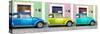 ¡Viva Mexico! Panoramic Collection - Three VW Beetle Cars with Colors Street Wall XIII-Philippe Hugonnard-Stretched Canvas