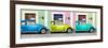 ¡Viva Mexico! Panoramic Collection - Three VW Beetle Cars with Colors Street Wall XIII-Philippe Hugonnard-Framed Photographic Print