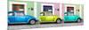 ¡Viva Mexico! Panoramic Collection - Three VW Beetle Cars with Colors Street Wall XIII-Philippe Hugonnard-Mounted Photographic Print
