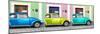 ¡Viva Mexico! Panoramic Collection - Three VW Beetle Cars with Colors Street Wall XIII-Philippe Hugonnard-Mounted Photographic Print