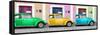 ¡Viva Mexico! Panoramic Collection - Three VW Beetle Cars with Colors Street Wall XIV-Philippe Hugonnard-Framed Stretched Canvas