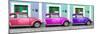 ¡Viva Mexico! Panoramic Collection - Three VW Beetle Cars with Colors Street Wall XIX-Philippe Hugonnard-Mounted Photographic Print