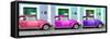 ¡Viva Mexico! Panoramic Collection - Three VW Beetle Cars with Colors Street Wall XIX-Philippe Hugonnard-Framed Stretched Canvas