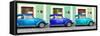 ¡Viva Mexico! Panoramic Collection - Three VW Beetle Cars with Colors Street Wall XVI-Philippe Hugonnard-Framed Stretched Canvas