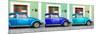 ¡Viva Mexico! Panoramic Collection - Three VW Beetle Cars with Colors Street Wall XVI-Philippe Hugonnard-Mounted Photographic Print