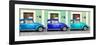 ¡Viva Mexico! Panoramic Collection - Three VW Beetle Cars with Colors Street Wall XVI-Philippe Hugonnard-Framed Photographic Print