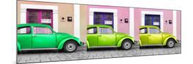 ¡Viva Mexico! Panoramic Collection - Three VW Beetle Cars with Colors Street Wall XVIII-Philippe Hugonnard-Mounted Photographic Print