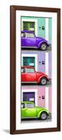 ¡Viva Mexico! Panoramic Collection - Three VW Beetle Cars with Colors Street Wall XXII-Philippe Hugonnard-Framed Photographic Print