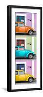 ¡Viva Mexico! Panoramic Collection - Three VW Beetle Cars with Colors Street Wall XXIV-Philippe Hugonnard-Framed Photographic Print