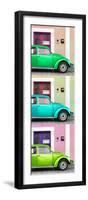 ¡Viva Mexico! Panoramic Collection - Three VW Beetle Cars with Colors Street Wall XXIX-Philippe Hugonnard-Framed Photographic Print