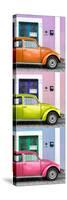 ¡Viva Mexico! Panoramic Collection - Three VW Beetle Cars with Colors Street Wall XXV-Philippe Hugonnard-Stretched Canvas