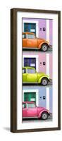 ¡Viva Mexico! Panoramic Collection - Three VW Beetle Cars with Colors Street Wall XXV-Philippe Hugonnard-Framed Photographic Print