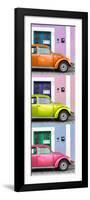 ¡Viva Mexico! Panoramic Collection - Three VW Beetle Cars with Colors Street Wall XXV-Philippe Hugonnard-Framed Photographic Print