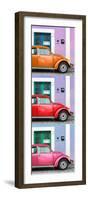 ¡Viva Mexico! Panoramic Collection - Three VW Beetle Cars with Colors Street Wall XXVI-Philippe Hugonnard-Framed Photographic Print