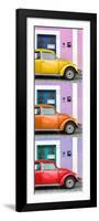 ¡Viva Mexico! Panoramic Collection - Three VW Beetle Cars with Colors Street Wall XXVII-Philippe Hugonnard-Framed Photographic Print