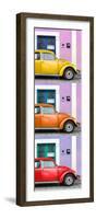 ¡Viva Mexico! Panoramic Collection - Three VW Beetle Cars with Colors Street Wall XXVII-Philippe Hugonnard-Framed Photographic Print