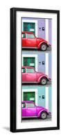 ¡Viva Mexico! Panoramic Collection - Three VW Beetle Cars with Colors Street Wall XXX-Philippe Hugonnard-Framed Photographic Print