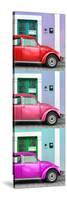 ¡Viva Mexico! Panoramic Collection - Three VW Beetle Cars with Colors Street Wall XXX-Philippe Hugonnard-Stretched Canvas