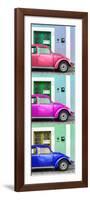 ¡Viva Mexico! Panoramic Collection - Three VW Beetle Cars with Colors Street Wall XXXI-Philippe Hugonnard-Framed Photographic Print