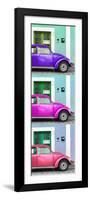 ¡Viva Mexico! Panoramic Collection - Three VW Beetle Cars with Colors Street Wall XXXII-Philippe Hugonnard-Framed Photographic Print