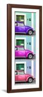 ¡Viva Mexico! Panoramic Collection - Three VW Beetle Cars with Colors Street Wall XXXII-Philippe Hugonnard-Framed Photographic Print