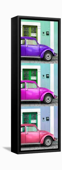 ¡Viva Mexico! Panoramic Collection - Three VW Beetle Cars with Colors Street Wall XXXII-Philippe Hugonnard-Framed Stretched Canvas