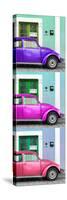 ¡Viva Mexico! Panoramic Collection - Three VW Beetle Cars with Colors Street Wall XXXII-Philippe Hugonnard-Stretched Canvas