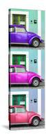 ¡Viva Mexico! Panoramic Collection - Three VW Beetle Cars with Colors Street Wall XXXII-Philippe Hugonnard-Stretched Canvas