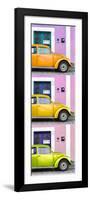 ¡Viva Mexico! Panoramic Collection - Three VW Beetle Cars with Colors Street Wall XXXIII-Philippe Hugonnard-Framed Photographic Print