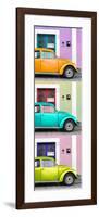 ¡Viva Mexico! Panoramic Collection - Three VW Beetle Cars with Colors Street Wall XXXIV-Philippe Hugonnard-Framed Photographic Print